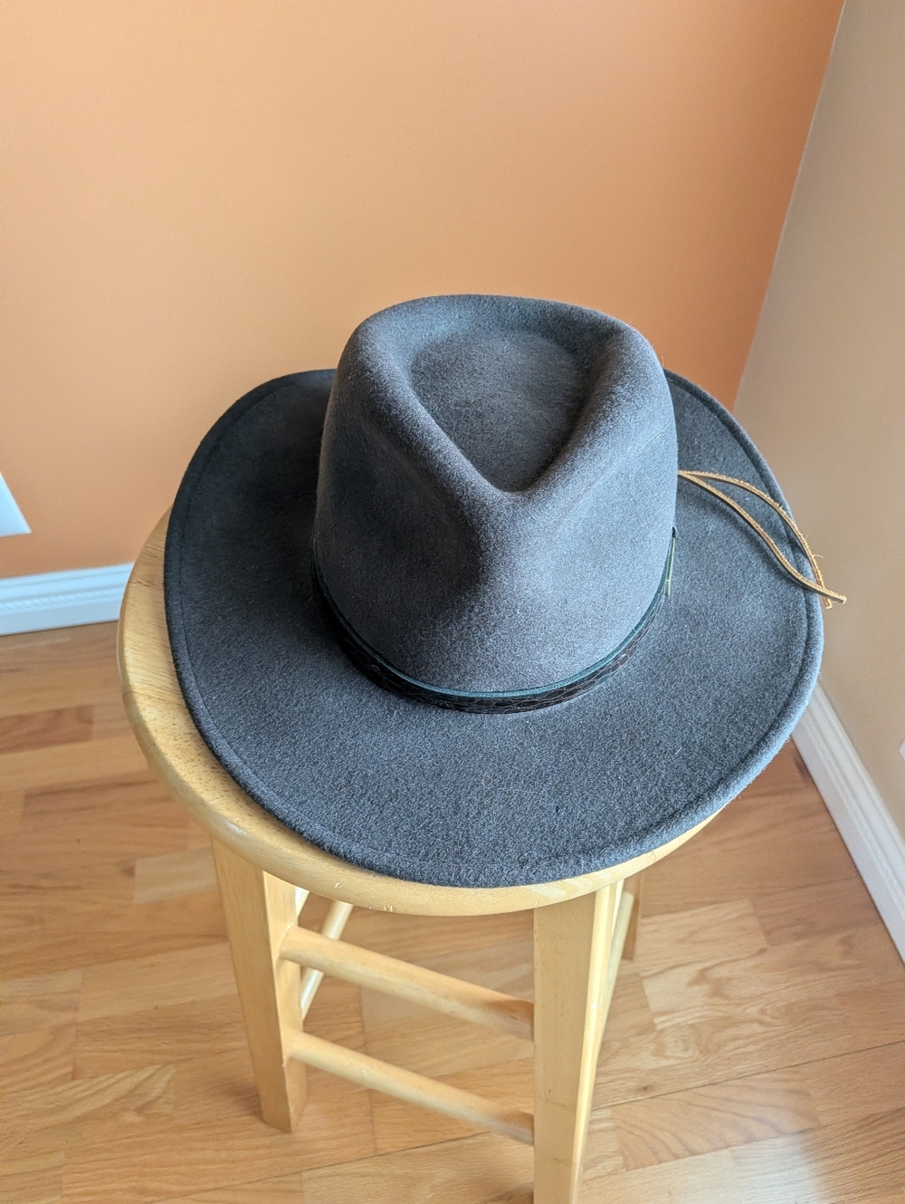 Indiana Jones Classic Wool Felt Wide Brim  Hat -Brawn Size M 100% Wool / Lana